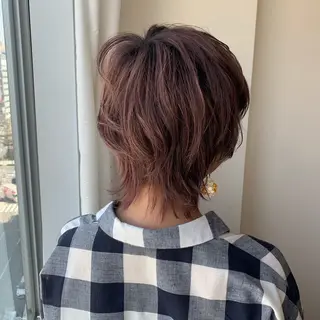 ショート カラー ボブウルフ／ボブ Satsuki【名駅のヘアスタイル