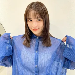 ミディアム カラー 🍊暖色×顔周り 🍊cocoroのヘアスタイル