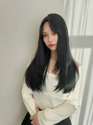 ロング カラー COA GINZA 空也/前髪/顔まわりのヘアスタイル