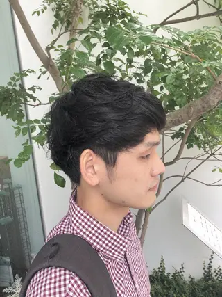 メンズ 本山　くせ毛のカット 尾島光季のヘアスタイル