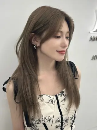 セミロング カラー 韓国ヘア×顔まわり 🇰🇷和知拓郎のヘアスタイル