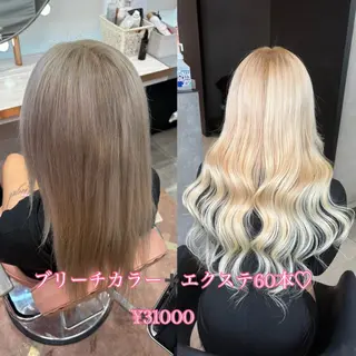 ロング カラー 大阪 梅田/ ハイトーン/エクステのヘアスタイル