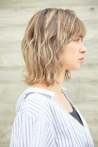 ミディアム カラー パーマ ✨髪質改善特化サロン ✨グシユキヤ✨のヘアスタイル