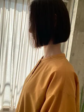 ショート カラー ヘアアレンジ 切りっぱなしボブ/ デザインカラー店長のヘアスタイル