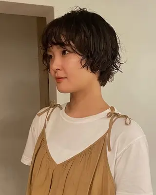 ショート パーマ 似合わせカット 🌿‬しゃらのヘアスタイル