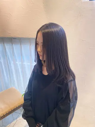 セミロング 艶髪/艶カラー/縮毛 / タキダのヘアスタイル