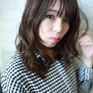 ミディアム カラー パーマ ヘアアレンジ メンズ キッズ ネイル マツエク・マツパ premier modelsのヘアスタイル