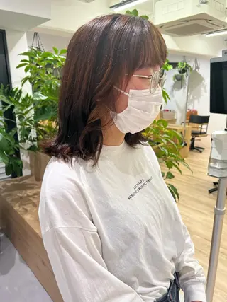 ミディアム 田中 愛梨のヘアスタイル
