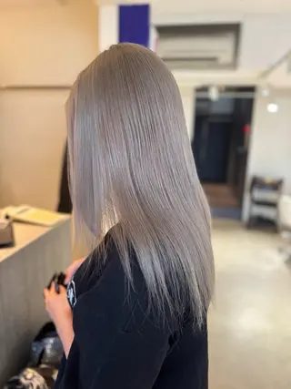 セミロング ♥️透明感×抜け感 ベージュ/佑珠♥️のヘアスタイル