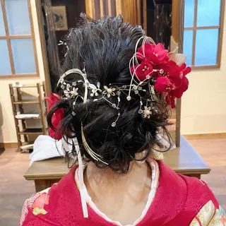 セミロング カラー ヘアアレンジ ✨🌿大人可愛い愛さ れhair🌿✨松本のヘアスタイル