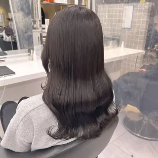 ミディアム カラー ヘアアレンジ 韓国風ベージュ🤎 赤みなし🌿横浜🤎のヘアスタイル