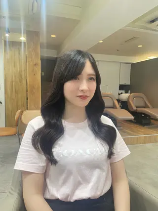 ロング カラー パーマ 韓国ヘア/韓国風 パーマ/kazueのヘアスタイル