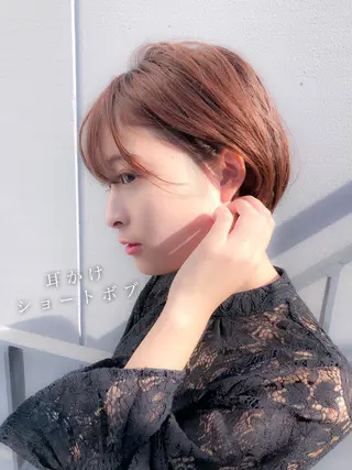 ショート カラー 顔周りレイヤー/ボブ 銀座✨中野まさひろのヘアスタイル