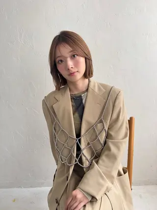 ショート カラー 伶風/デザインカット /ボブ/透明感カラーのヘアスタイル