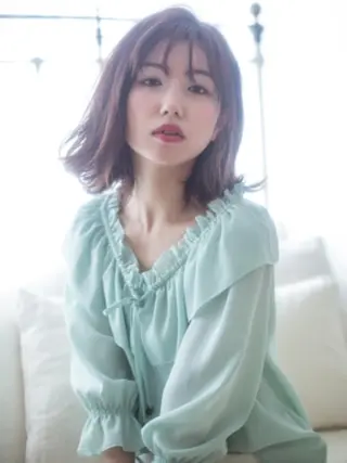 ミディアム カラー パーマ amie所沢駅 プロペ通り店【アミ】のヘアスタイル