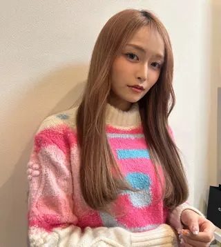 ロング カラー ヘアアレンジ fumika🎀 韓国ヘア×ベージュのヘアスタイル