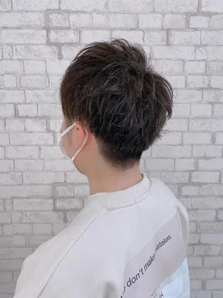 ショート ヘアアレンジ メンズ ブリーチなし艶カラー 東家のヘアスタイル