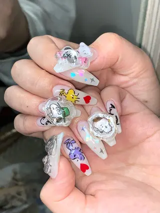 ネイル NES NAIL所属・さゆり￤推しキャラ ￤ロングネイル🩷のネイルデザイン