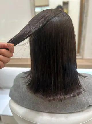 ミディアム パーマ 艶質改善/縮毛矯正 ササキナツミのヘアスタイル