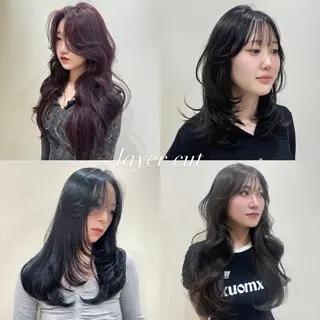 ロング カラー ヘアアレンジ 🤍韓国ヘア🤍 ヨシダリナのヘアスタイル