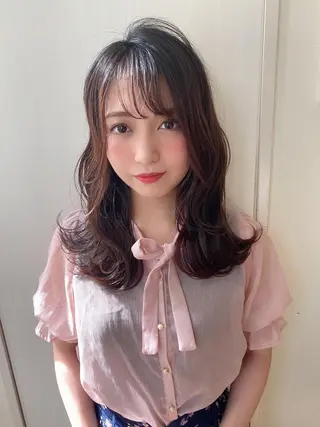 セミロング カラー ボブ韓国風レイヤー 髪質改善/畠中ケントのヘアスタイル