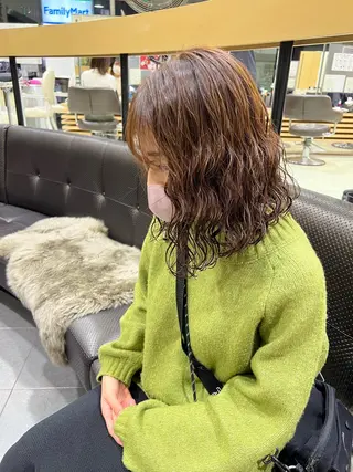 ミディアム カラー パーマ チャンモリパーマ/韓 国/Minami🦋のヘアスタイル