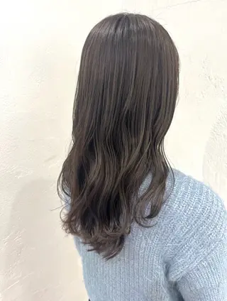 セミロング カラー ボブ・レイヤー/ ベージュカラーのヘアスタイル
