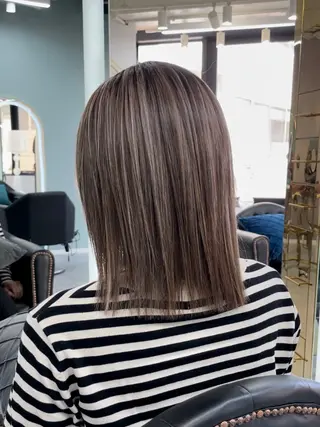 ミディアム senjyu GINZA所属・バレイヤージュ/ハイ ライト/庄司鉄平のヘアスタイル