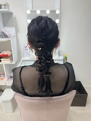 セミロング ヘアアレンジ ヘアセットサロン /上坪愛美のヘアスタイル