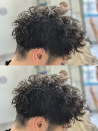 メンズ パーマ メンズパーマ/顔周り レイヤーボブえのもとのヘアスタイル