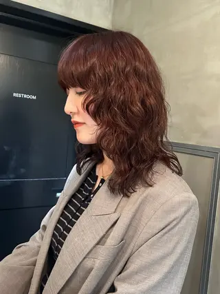 セミロング カラー デザインカラー❤︎ イシイレイのヘアスタイル