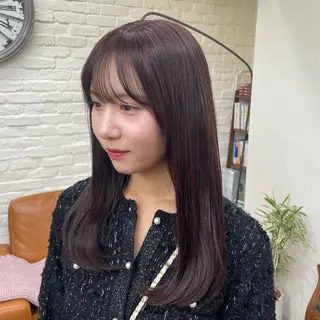 セミロング カラー 🎀ときの/髪質改善 透けッ暖色カラー🪞のヘアスタイル