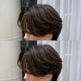 パーマ メンズ センターパート 川島爽楽のヘアスタイル