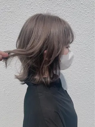 ミディアム カラー 菅沼 まみのヘアスタイル