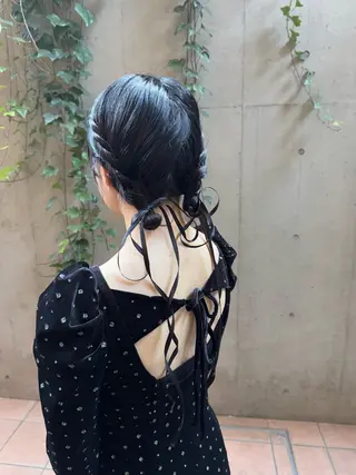 ミディアム ヘアアレンジ 【ヘアセット/美眉】 吉川玲のヘアスタイル