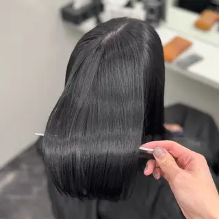 ロング パーマ ブリーチなし Ⅰ 髪質改善カラーのヘアスタイル