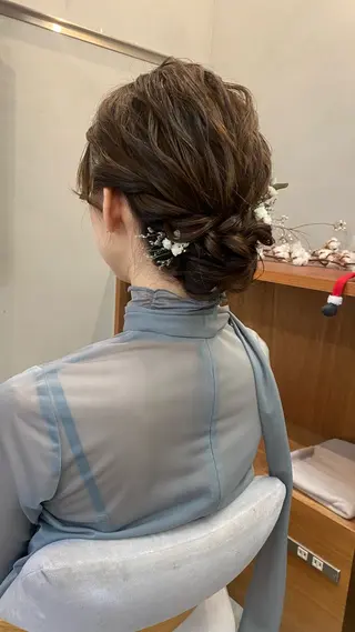 ミディアム カラー ヘアアレンジ NIKO/名古屋/ 伏見/花屋併設のヘアスタイル