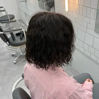 ミディアム パーマ 🌀残り1人/ボブ/ ロングパーマ🌀のヘアスタイル