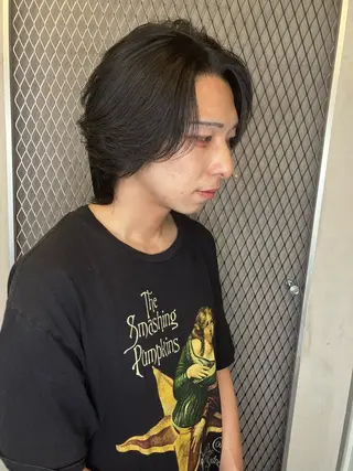 ミディアム メンズ センターパート メンズカット町田佑人のヘアスタイル