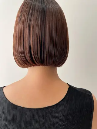 ショート ボブ🍊暖色カラー 浅草【Bob美容師】のヘアスタイル