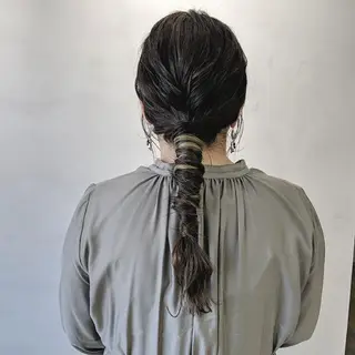 ロング ヘアアレンジ リア （まつげパーマ）のマツエク・マツパデザイン