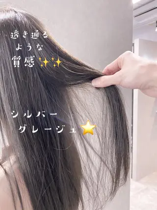セミロング カラー 🥇ブリーチ無し 透明感🥇佐藤のヘアスタイル