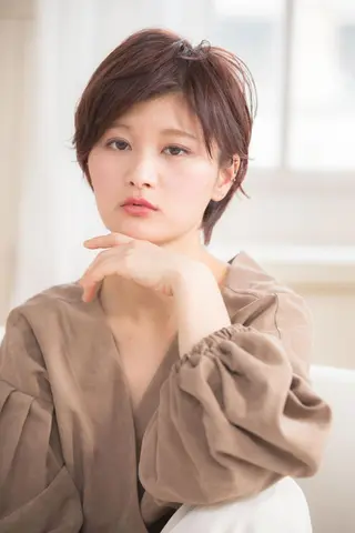 ショート カラー パーマ ヘアアレンジ Alushe艶髪・ 髪質改善のヘアスタイル