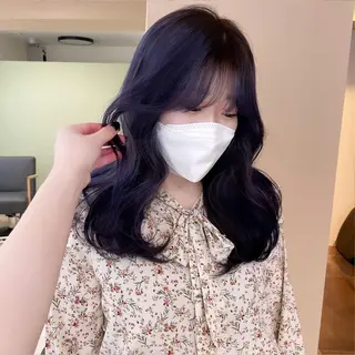 セミロング rina／ベージュ ワンホン/韓国ヘアのヘアスタイル