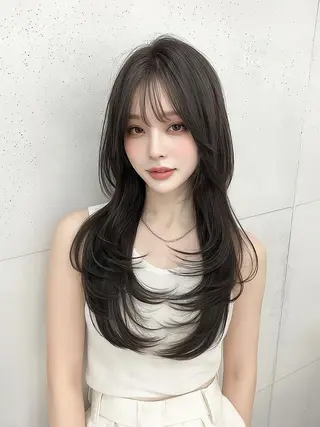 ロング カラー ヘアアレンジ 当日予約◯目元から可 愛く🩷AYU🩷のマツエク・マツパデザイン