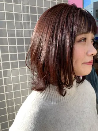 セミロング カラー DiMPlE  ディンプル所属・🌸スタイリスト 山浦美恵のヘアスタイル