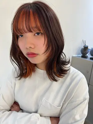 ミディアム カラー 🎵ぷる艶ハイトーン 柔らかヘア🍅まあやのヘアスタイル