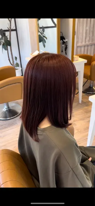 ミディアム カラー ブリーチなしWカラー レイヤー/Rickyのヘアスタイル