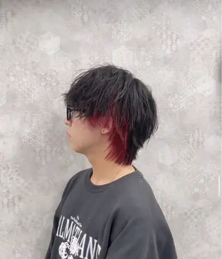 カラー メンズ ニュアンス/フェザー /ウルフ/伶馬のヘアスタイル