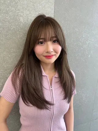 ロング カラー ダブルカラー 韓国ヘアKYONのヘアスタイル